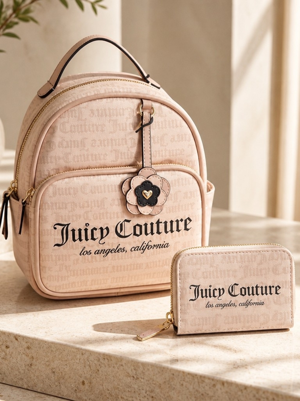 Juicy Couture Pink Backpack & Wallet 2-Piece Set